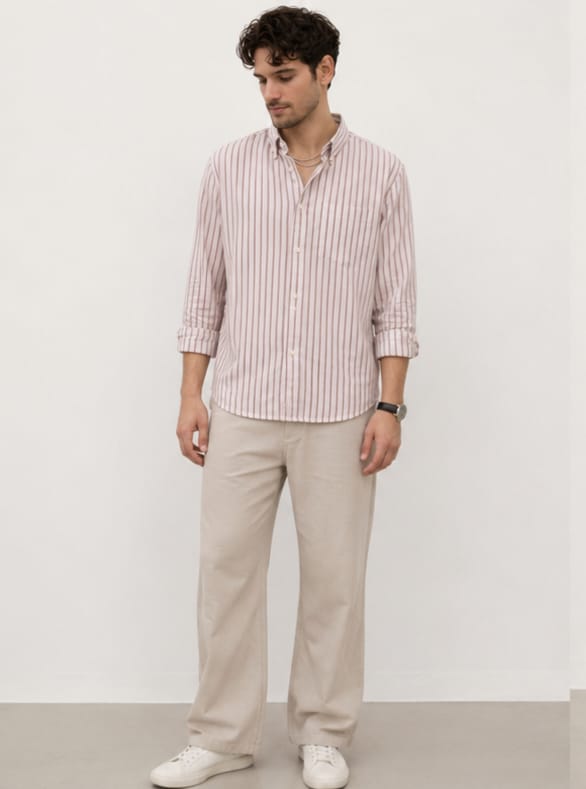 Men Stripes arrow fit Shrit