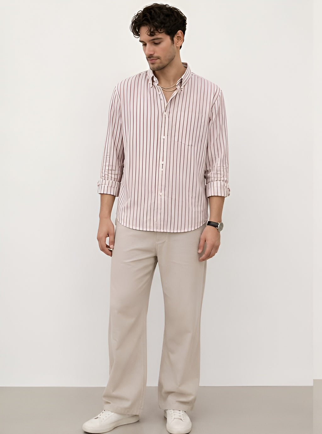 Men Stripes arrow fit Shrit