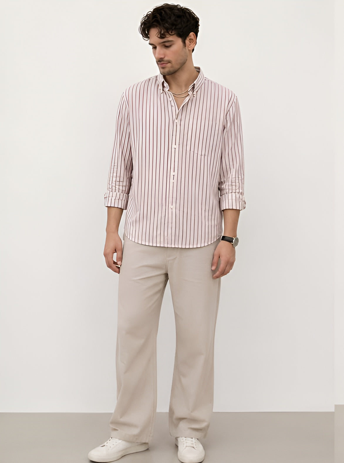 Men Stripes arrow fit Shrit