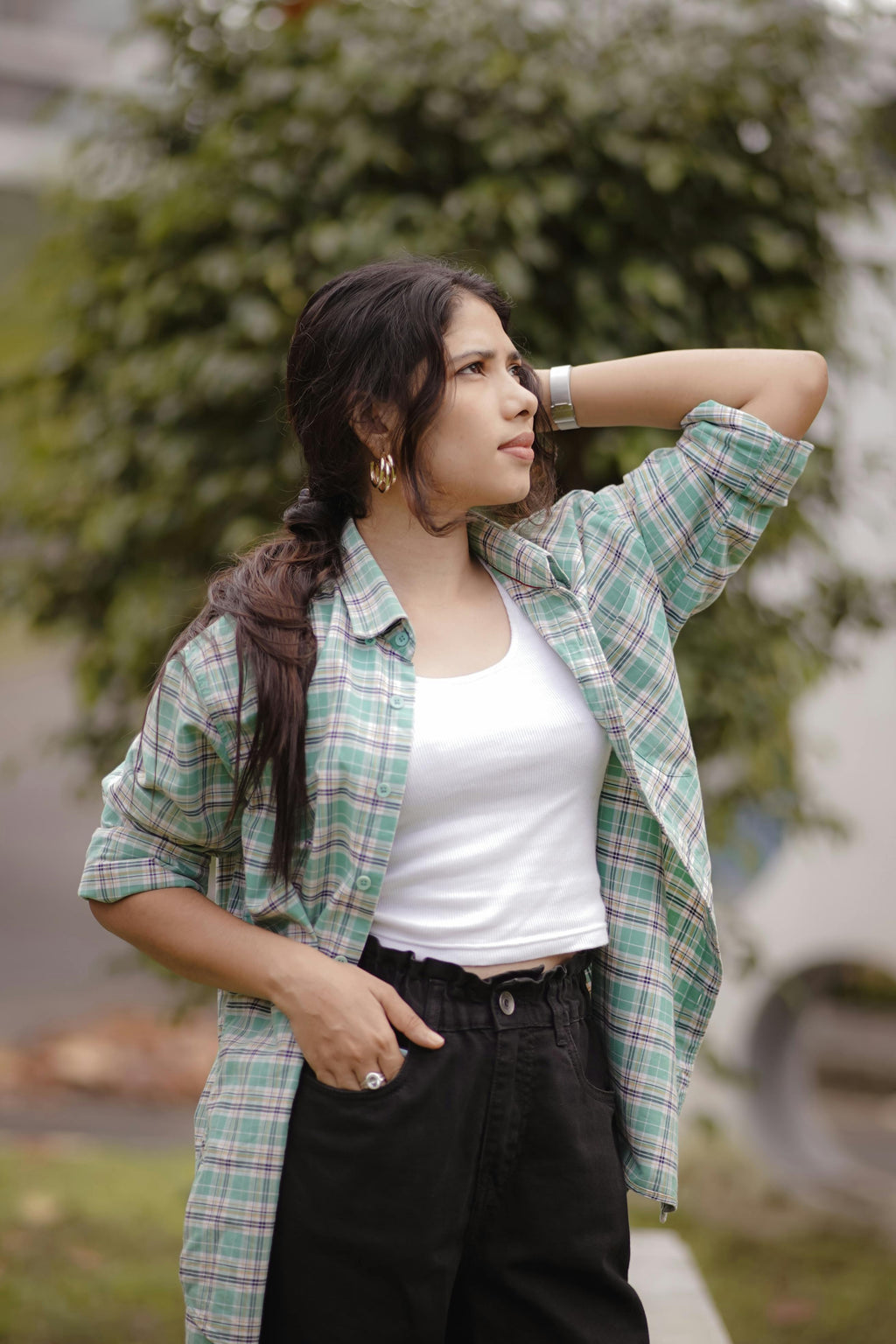 oversize Check Shirt